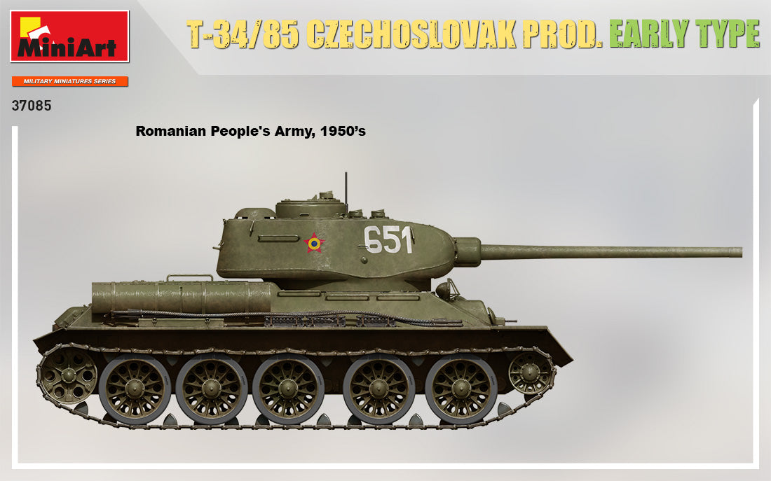 MiniArt 1/35 T-34-85 Czechoslovak Prod. Early Type Tank | 4820183313492
