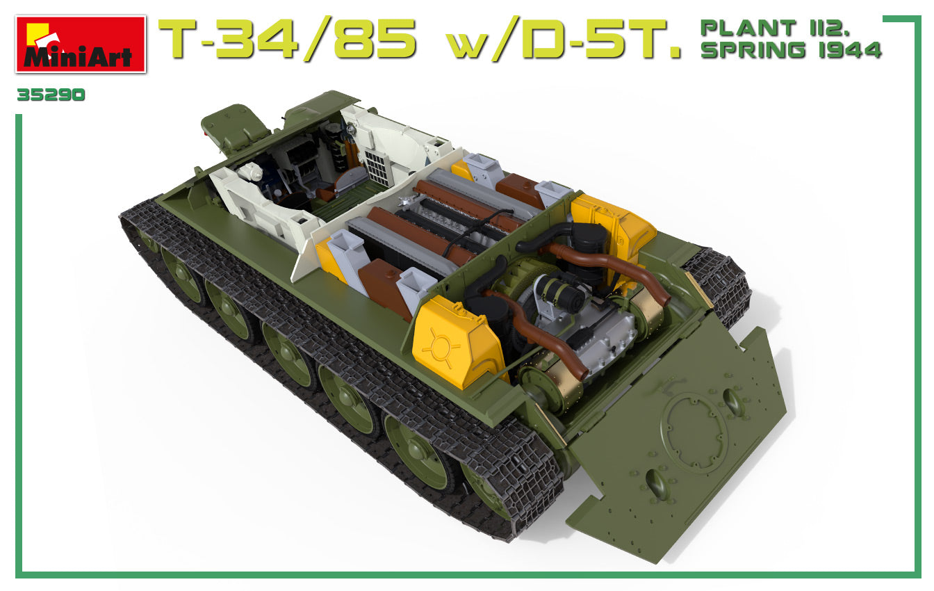MiniArt 1/35 T-34/85 w/D-5T. PLANT 112. SPRING 1944. INTERIOR KIT | 4820183313171