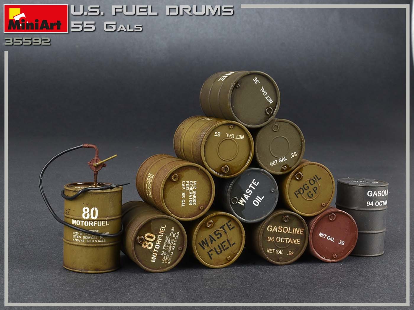MiniArt 1/35 U.S. Fuel Drums (55 Gals.) | 4820183312464