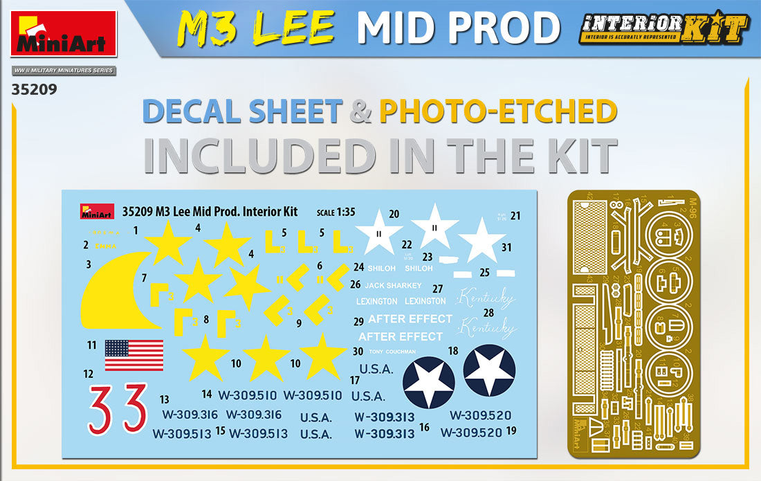 MiniArt 1/35 1/35 M3 Lee Mid Prod. Interior Kit | 4820183313607
