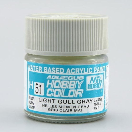 Mr Hobby AQUEOUS HOBBY COLOR - H51 GLOSS LIGHT GULL GRAY (US NAVY AIRCRAFT) | 4973028738827