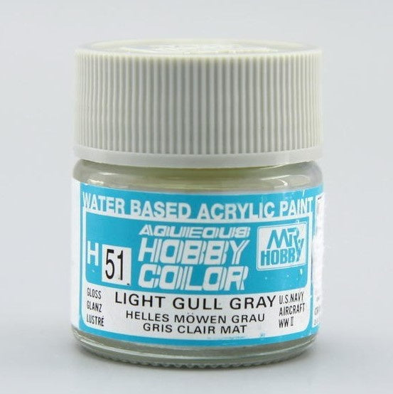 GSI Creos AQUEOUS HOBBY COLOR - H51 GLOSS LIGHT GULL GRAY (US NAVY AIRCRAFT)