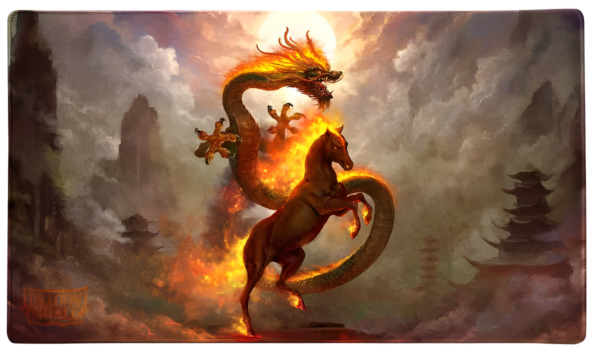Dragon Shield Playmat with Tube Fire Horse