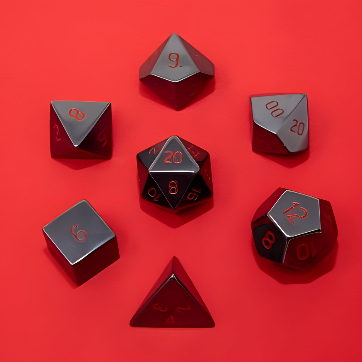 UP Dice Gemstone 7-SET RPG Hematite