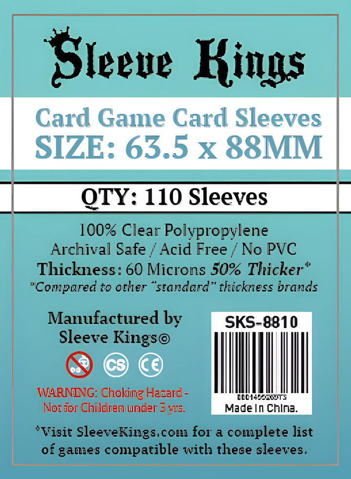 SK Card Game Sleeves 63.5MM X 88MM 110CT
