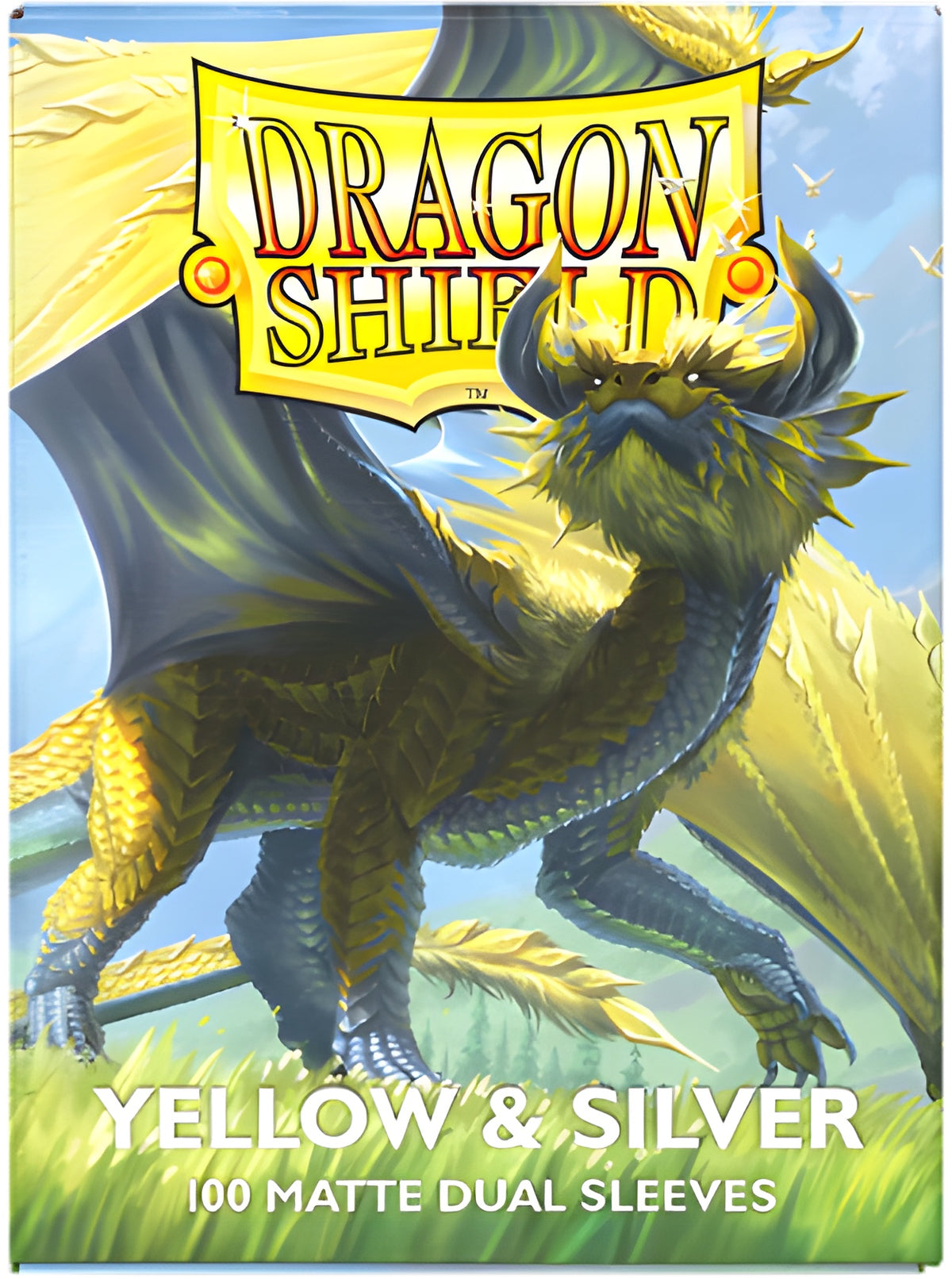 Dragon Shield Sleeves Dual Matte Yellow and Silver 100CT
