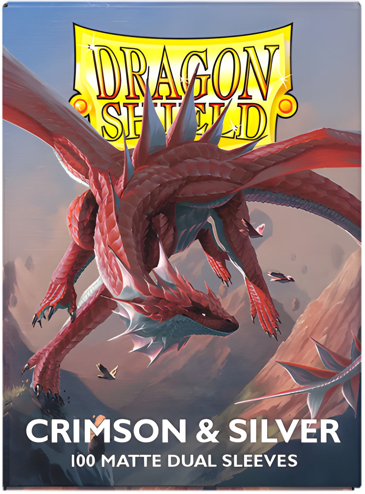 Dragon Shield Sleeves Dual Matte Crimson and Silver 100CT