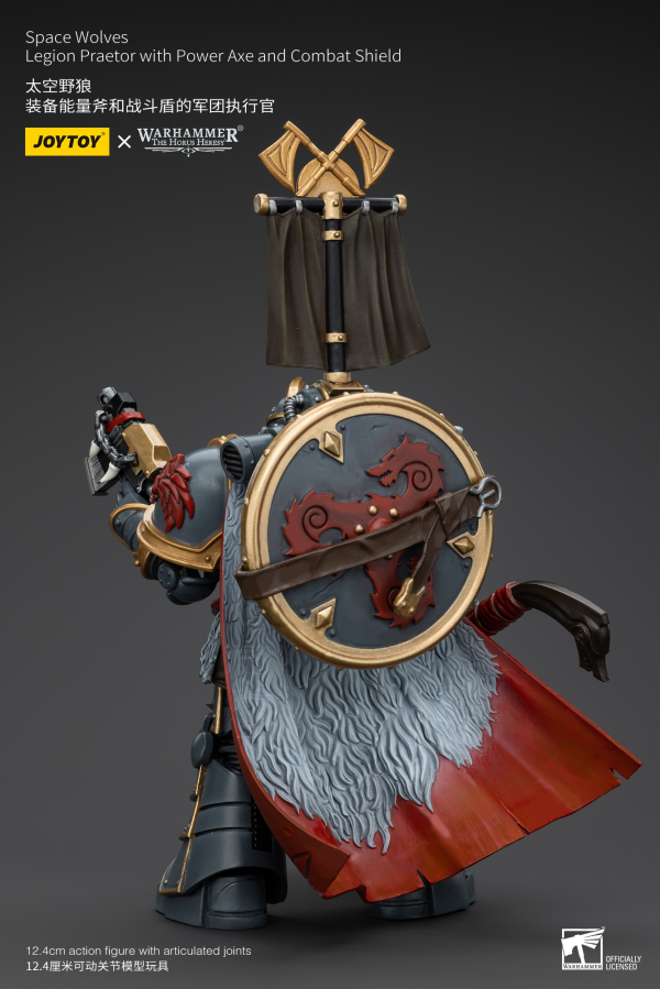 JOYTOY Space Wolves Legion Praetor with Power Axe and Combat Shield | 6927054400133
