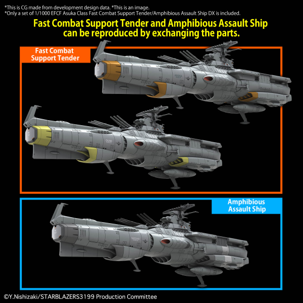 BANDAI Hobby 1/1000 EFCF Asuka Class Fast Combat Support Tender/Amphibious Assault Ship DX