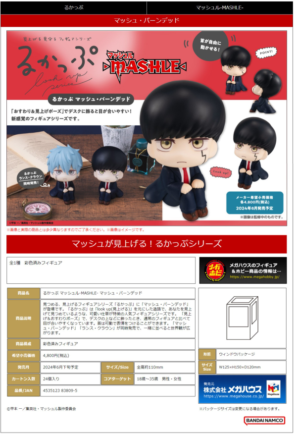 MegaHouse Lookup MASHLE Mash Burnedead(4535123838095)(4535123838095)