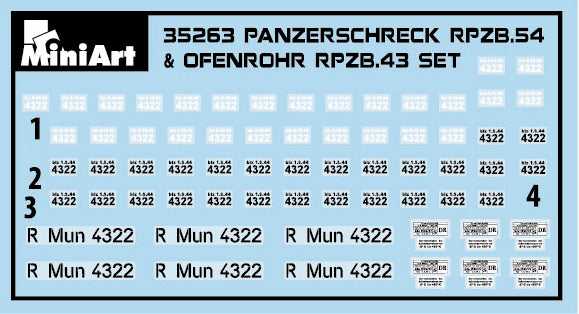 Miniart [35263] 1/35 Panzerschreck RPzB.54 & Ofenrohr RPzB.43 Set | 4820183311399