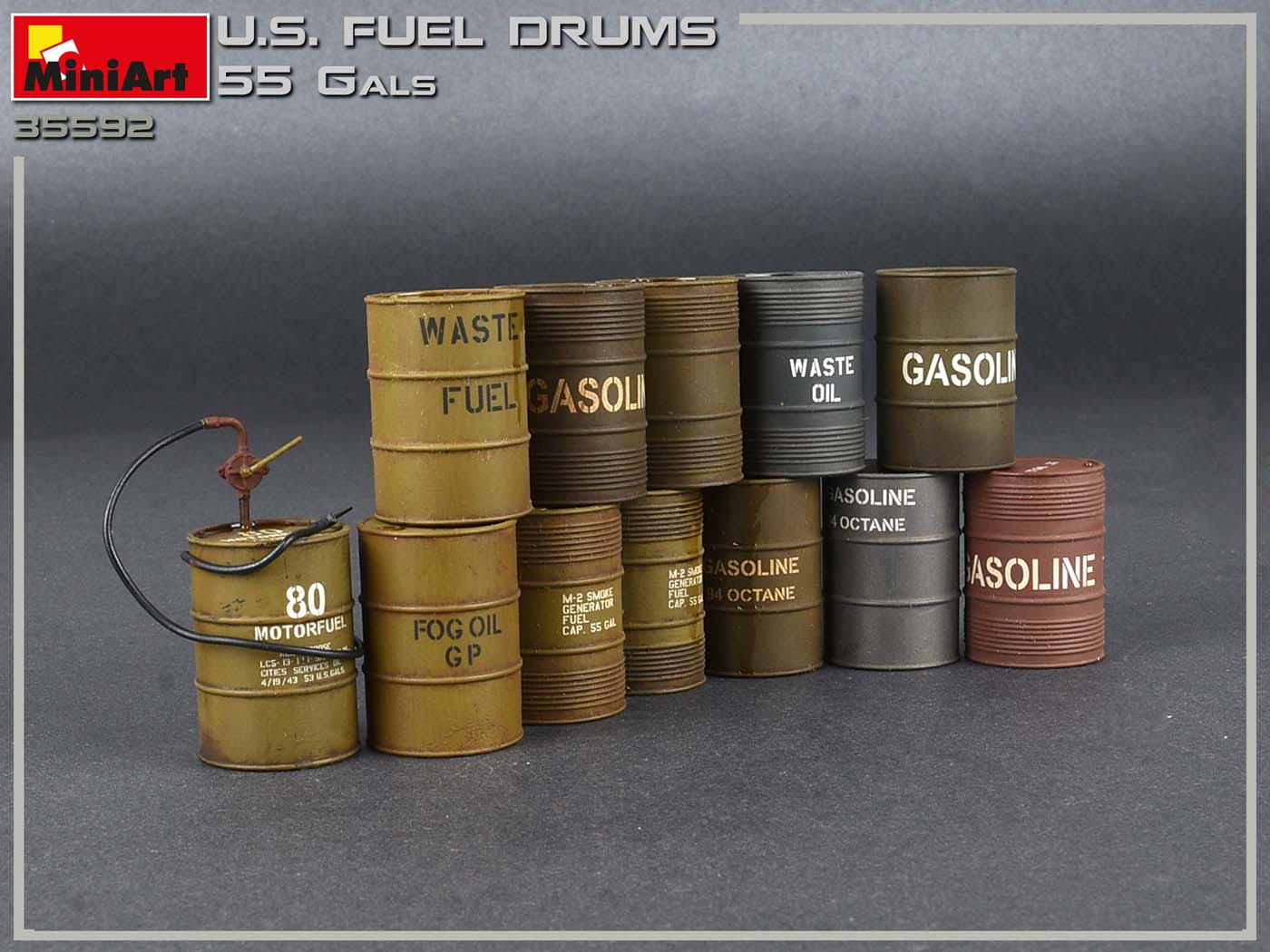 MiniArt 1/35 U.S. Fuel Drums (55 Gals.) | 4820183312464