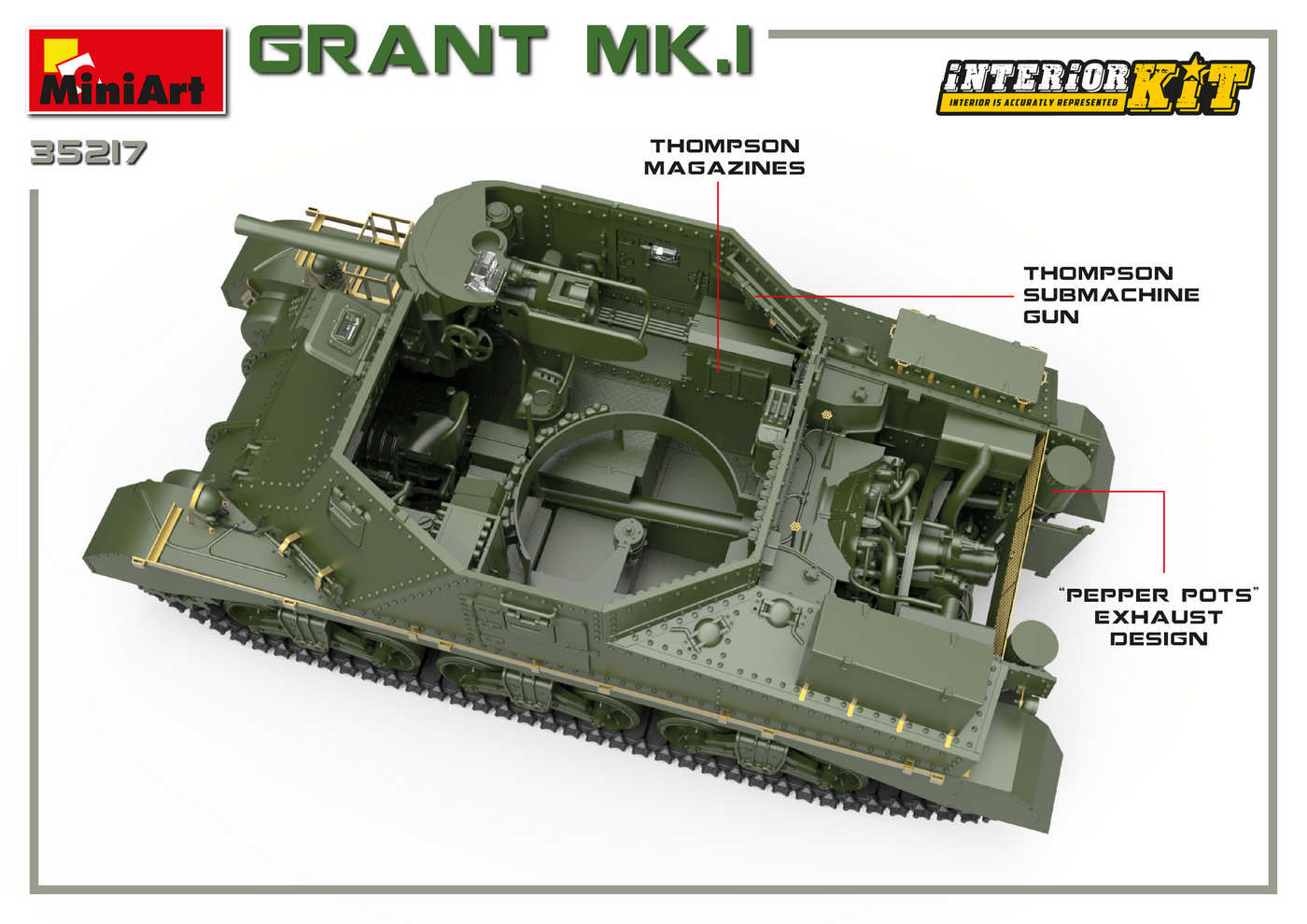 Miniart 1/35 Grant Mk.I Interior Kit | 4820183312280