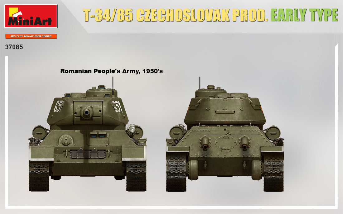 MiniArt 1/35 T-34-85 Czechoslovak Prod. Early Type Tank | 4820183313492