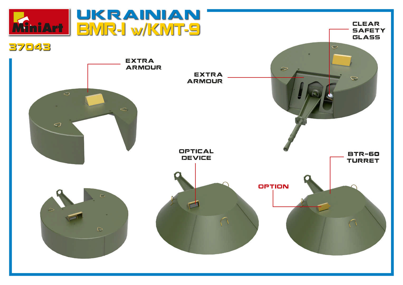 MiniArt 1/35 Ukrainian BMR-1 w/ KMT-9 | 4820183312358