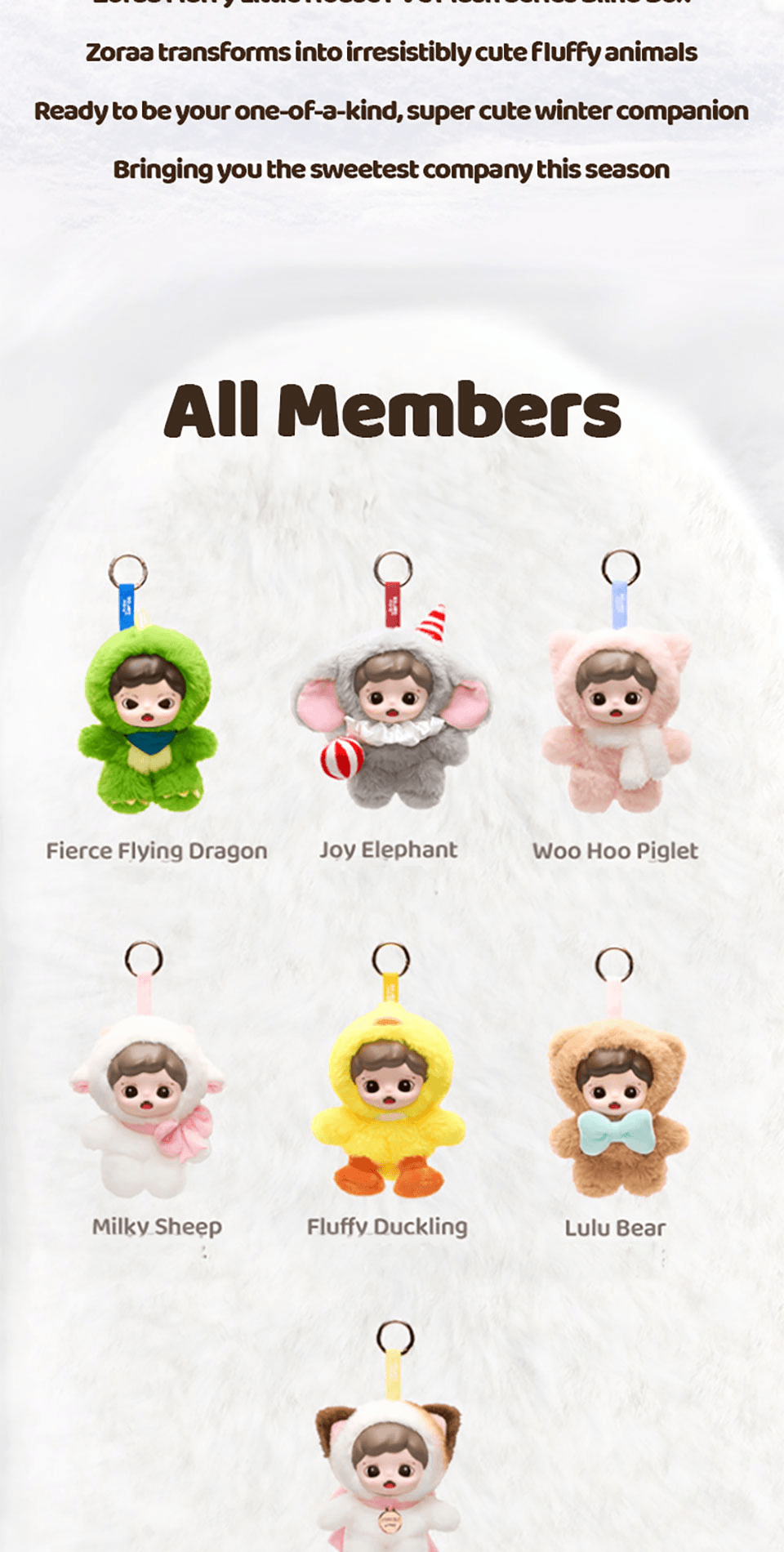Zoraa Fluffy Cabin Series Viny Plush Doll (Box of 6)