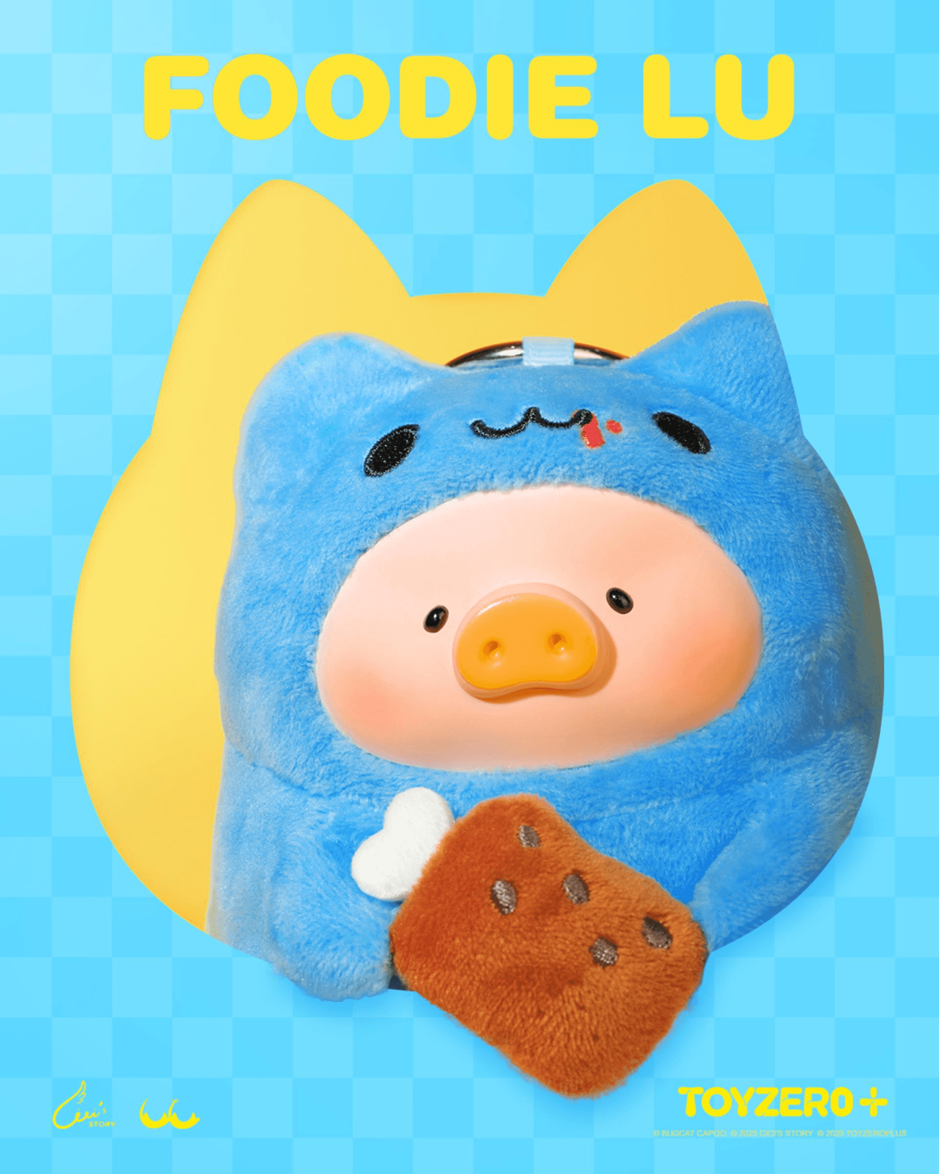 LuLu the Piggy x Capoo - Foodie Lu PVC Face Plush Keychain | 6978531761216