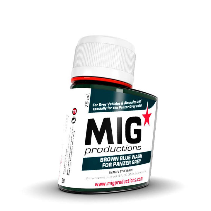 MIG Brown Blue Wash for Panzer Grey 75ml | 8436564926821