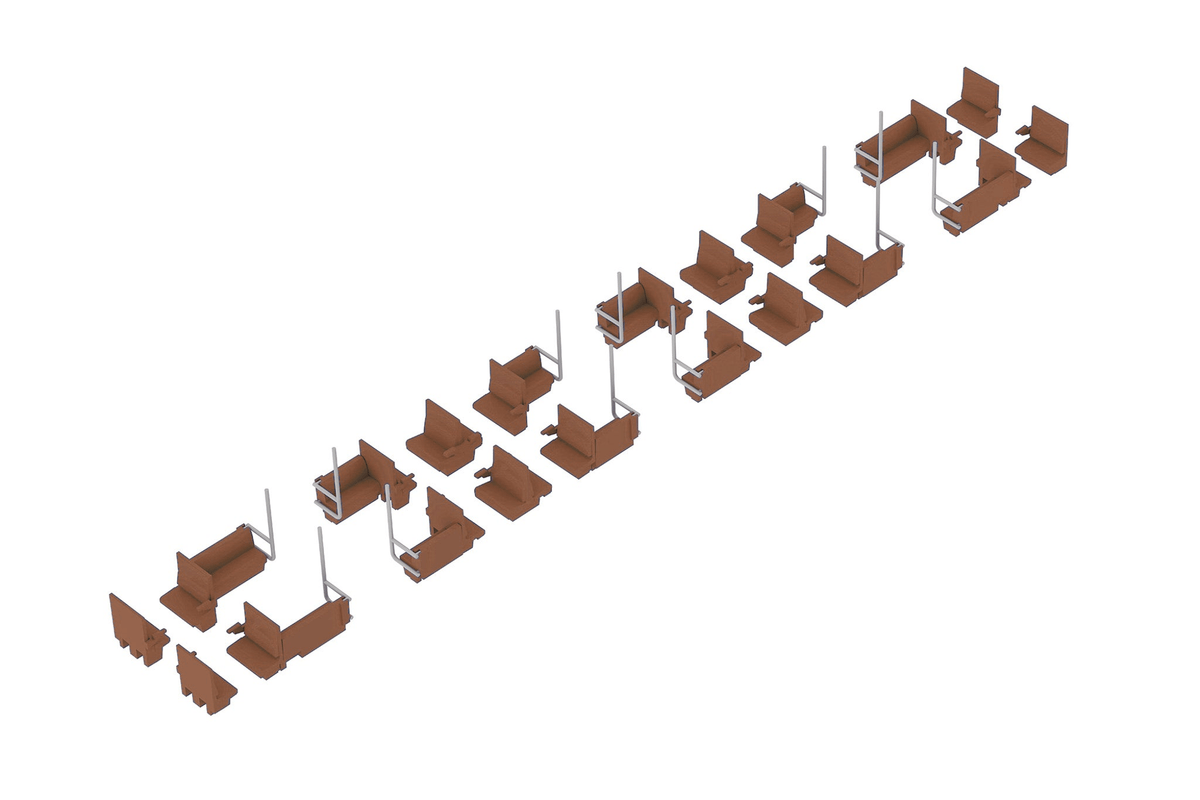 Semi-cross seat interior set A (brown)