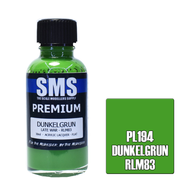The Scale Modellers Supply (SMS) Premium DUNKELGRUN RLM83 LATE WAR 30ml | 787099995508