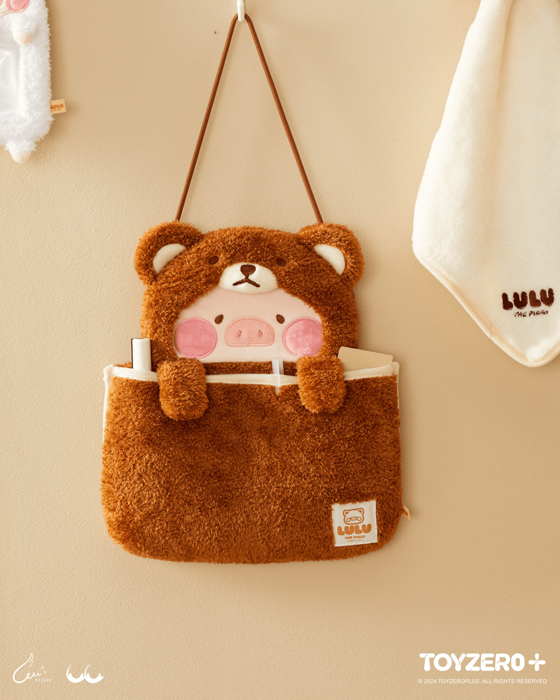 LuLu the Piggy Costume Series - Fluffy Wall Bag (Bear) | 781005758140