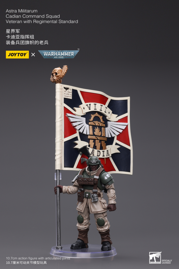 Joy Toy Astra Militarum Cadian Command Squad Veteran with Regimental Standard(6973130377929)(6973130377929)