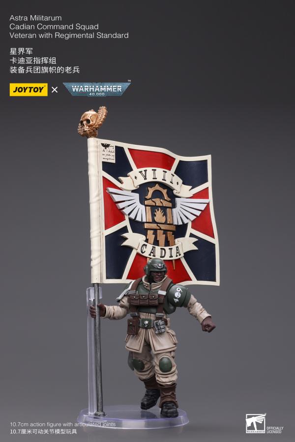 Joy Toy Astra Militarum Cadian Command Squad Veteran with Regimental Standard(6973130377929)(6973130377929)