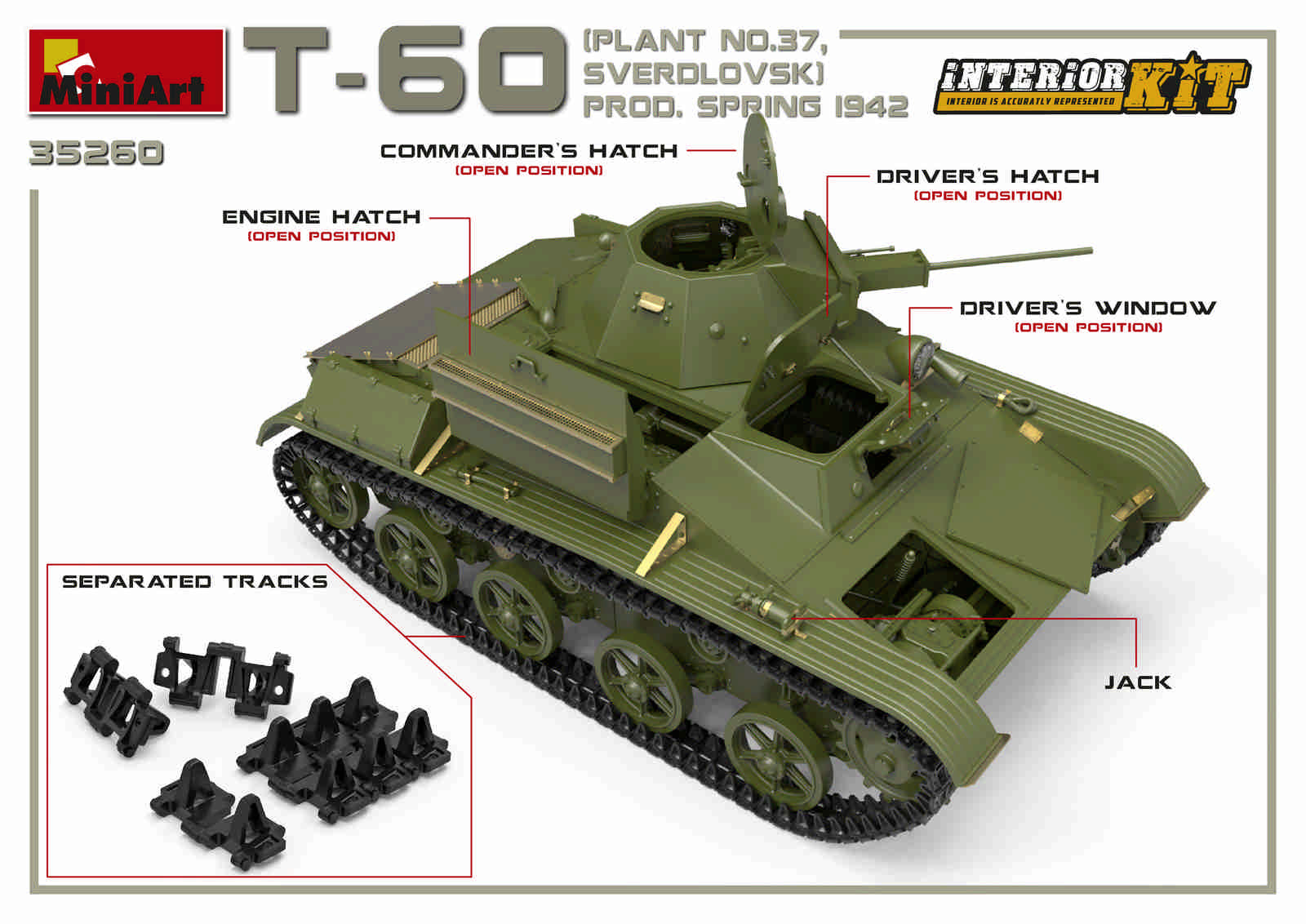 MiniArt 'T-60 (Plant .37) Prod.Spring 1942. Interior Kit' | 4820183312181