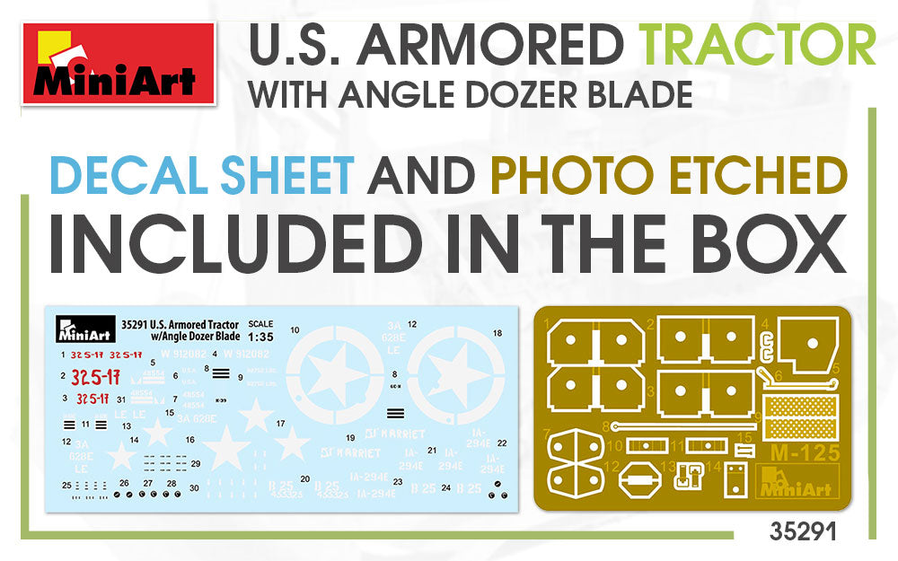 MiniArt 1/35 U.S. Armored Tractor w/ Angle Dozer Blade | 4820183312945