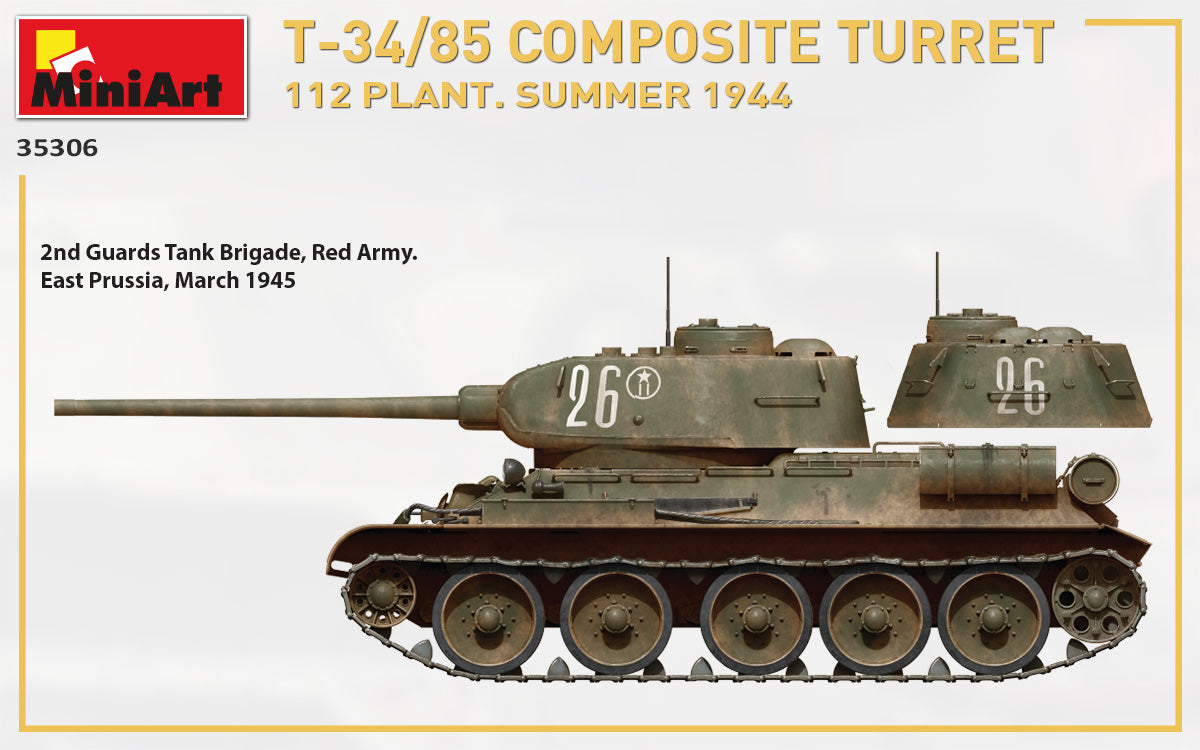 MiniArt 1/35 T-34/85 Composite Turret. 112 Plant. Summer 1944 1/35 Scale | 4820183313461