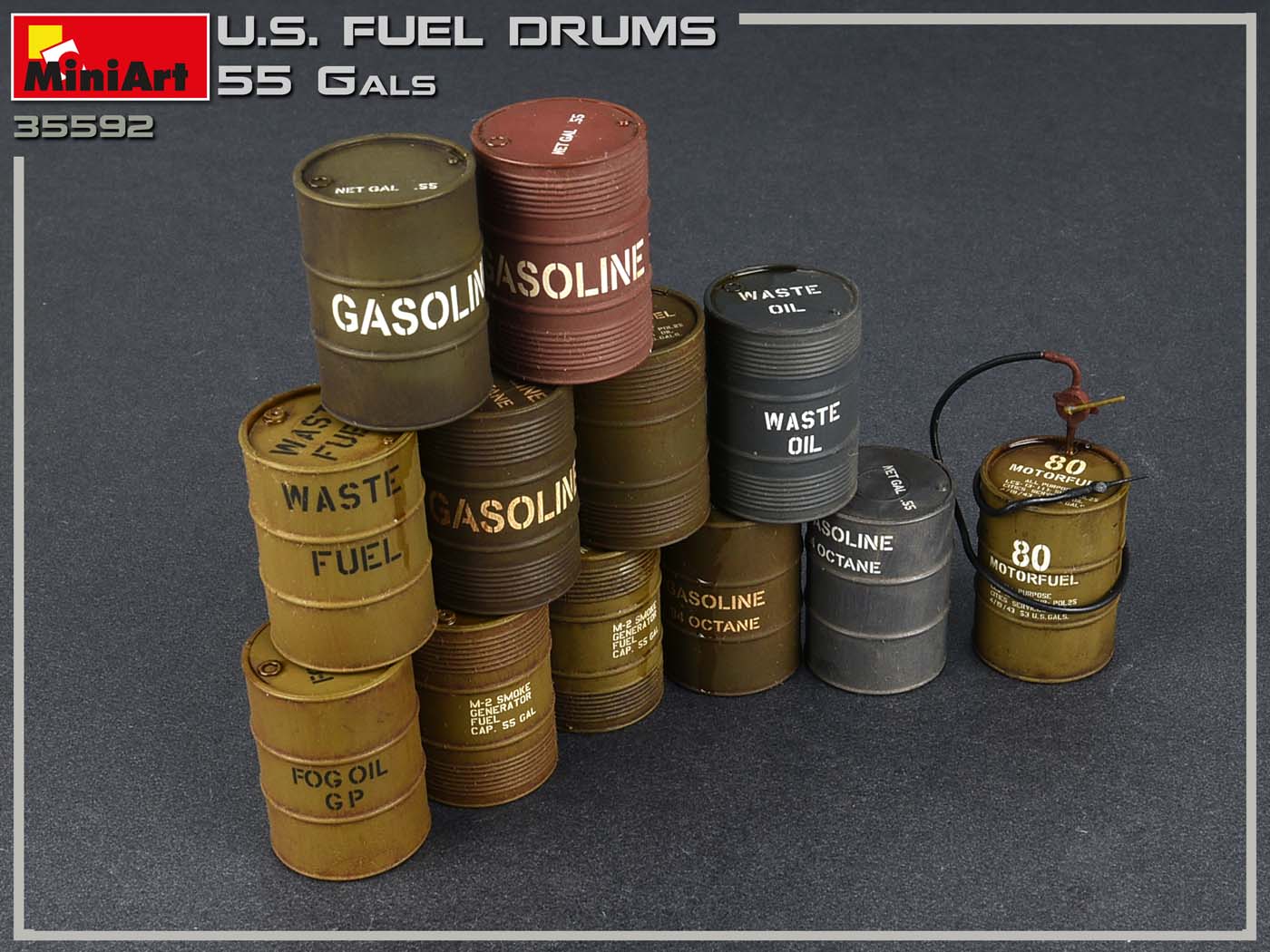 MiniArt 1/35 U.S. Fuel Drums (55 Gals.) | 4820183312464