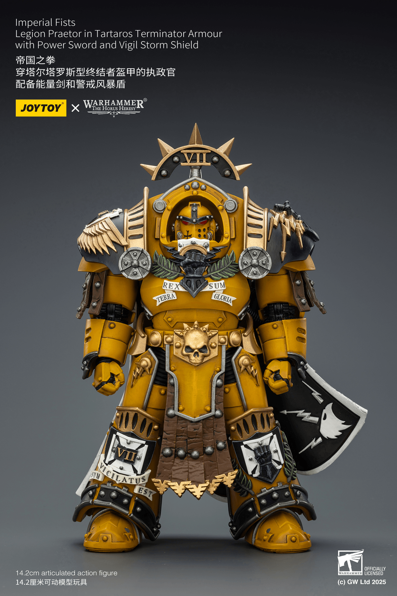 Imperial Fists Legion Praetor in Tartaros Terminator Armour with Power Sword and Vigil Storm Shield | 6927054403295