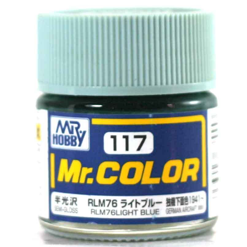 Mr Hobby Mr. Color 117 - RLM76 Light Blue (Semi-Gloss/Aircraft) | 4973028716955