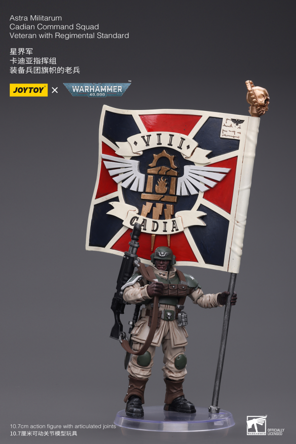 Joy Toy Astra Militarum Cadian Command Squad Veteran with Regimental Standard(6973130377929)(6973130377929)