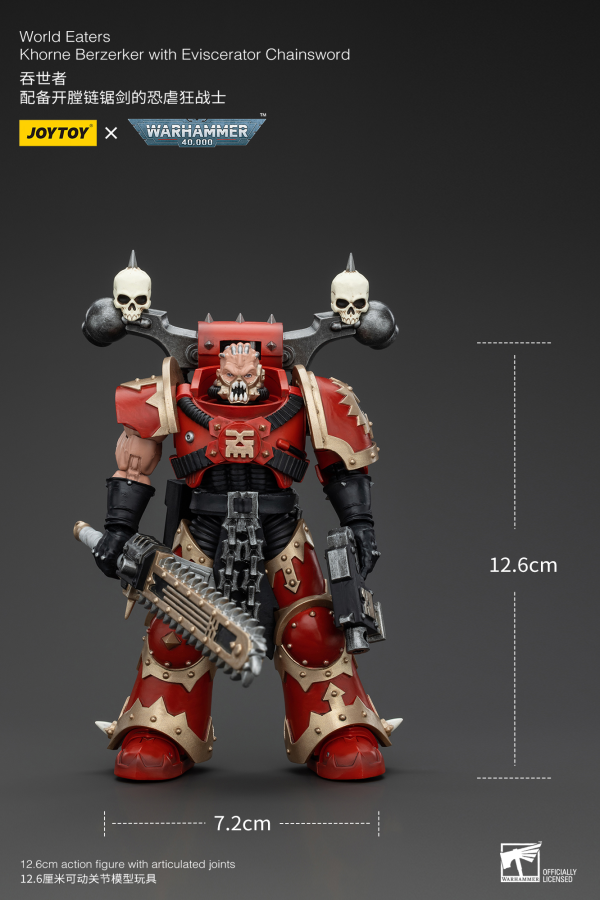 JOYTOY World Eaters Khorne Berzerker with Eviscerator Chainsword | 6927054400560