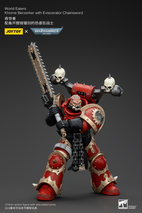 JOYTOY World Eaters Khorne Berzerker with Eviscerator Chainsword | 6927054400560