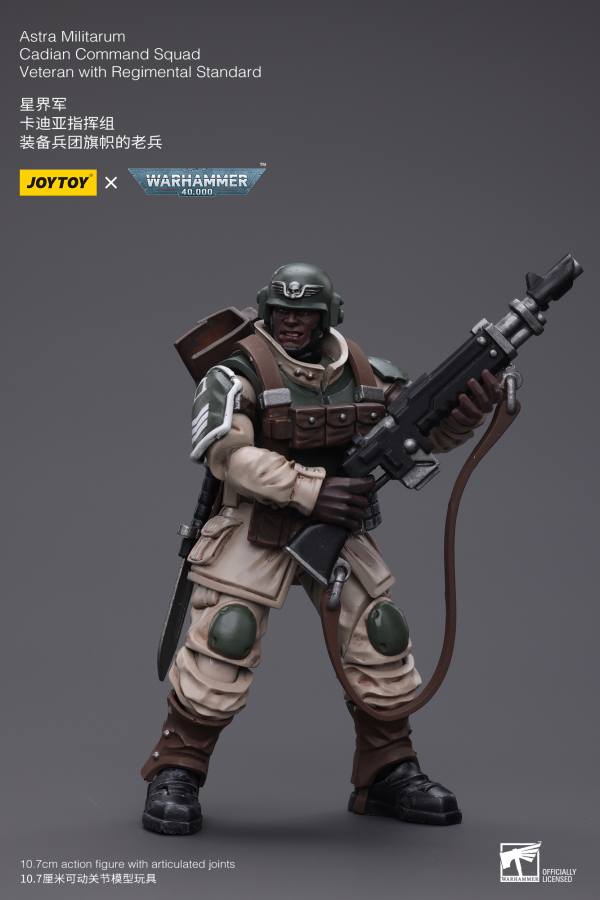 Joy Toy Astra Militarum Cadian Command Squad Veteran with Regimental Standard(6973130377929)(6973130377929)
