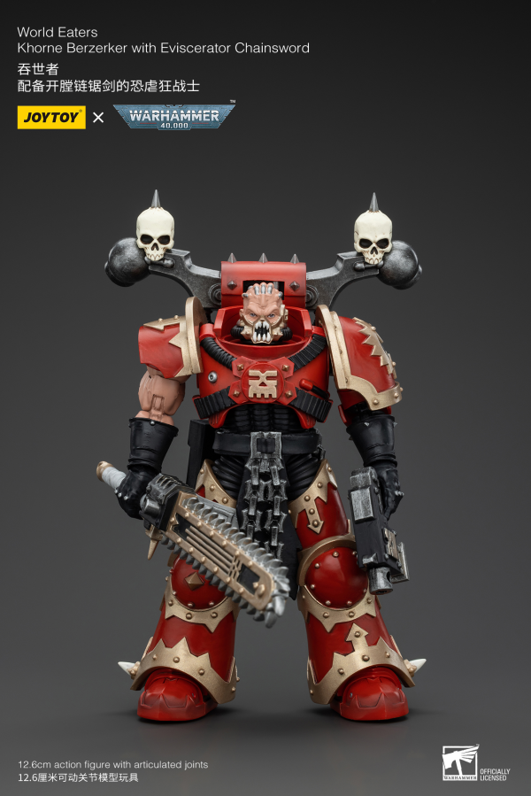 JOYTOY World Eaters Khorne Berzerker with Eviscerator Chainsword | 6927054400560