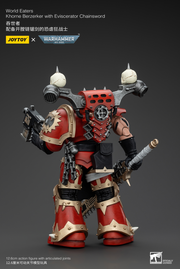 JOYTOY World Eaters Khorne Berzerker with Eviscerator Chainsword | 6927054400560