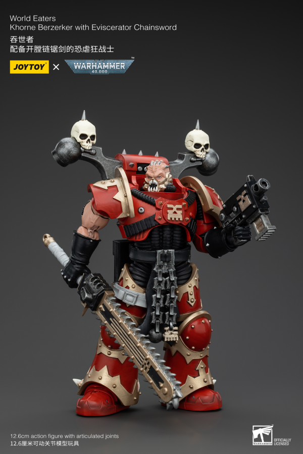 JOYTOY World Eaters Khorne Berzerker with Eviscerator Chainsword | 6927054400560