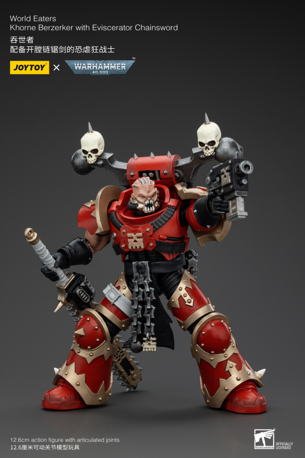 JOYTOY World Eaters Khorne Berzerker with Eviscerator Chainsword | 6927054400560
