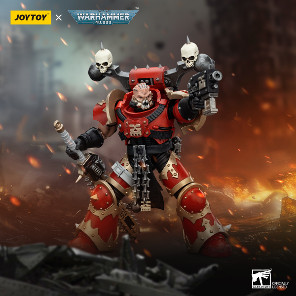 JOYTOY World Eaters Khorne Berzerker with Eviscerator Chainsword | 6927054400560