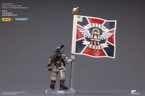 Joy Toy Astra Militarum Cadian Command Squad Veteran with Regimental Standard(6973130377929)(6973130377929)