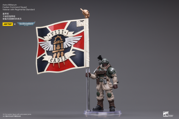 Joy Toy Astra Militarum Cadian Command Squad Veteran with Regimental Standard(6973130377929)(6973130377929)
