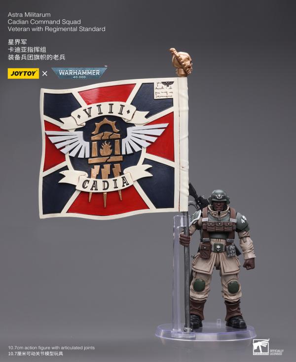 Joy Toy Astra Militarum Cadian Command Squad Veteran with Regimental Standard(6973130377929)(6973130377929)