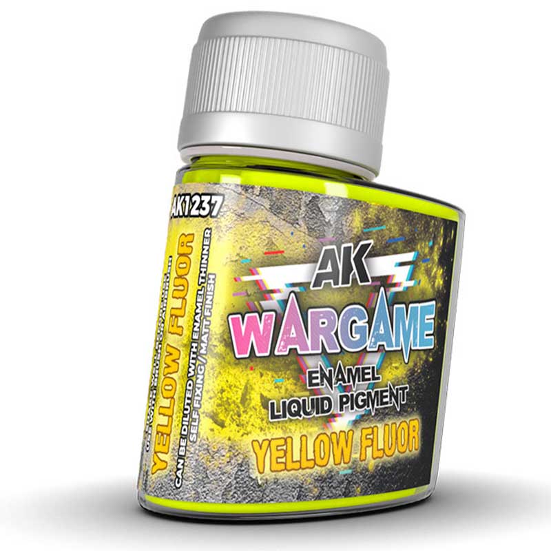 AK Interactive Wargame Enamel Liquid Pigments Fluorescent Yellow 35ml | 8435568335264