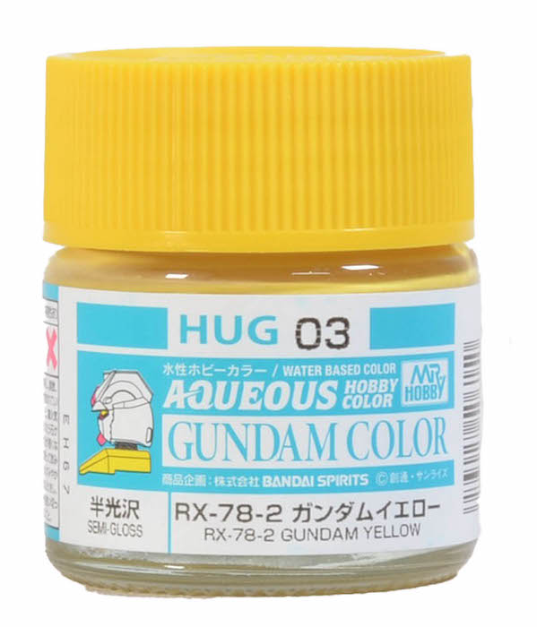 Mr Hobby Aqueous Color Gundam HUG03 RX-78-2 Gundam Yellow 10ml Bottle