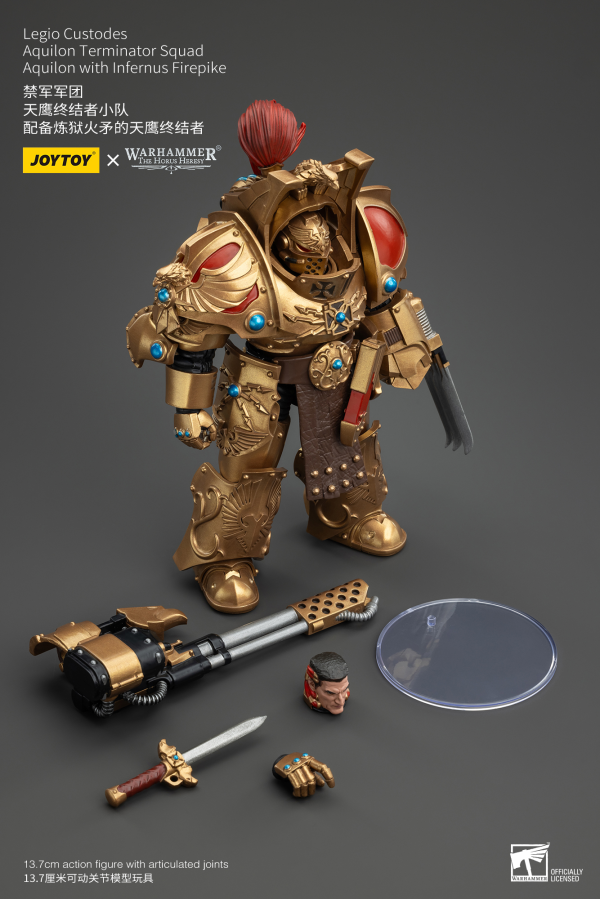 JOYTOY Legio Custodes Aquilon Terminator Squad Aquilon with Infernus Firepike | 6927054400768