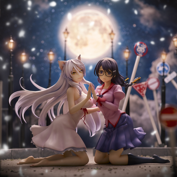 Union Creative "Nekomonogatari" Tsubasa Hanekawa Set of 2 Complete Figure(4589642715894)(4589642715894)