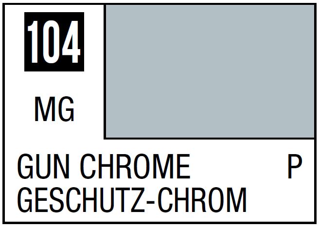 Mr Hobby Mr. Color 104 - Gun Chrome (Metallic Gloss/Primary) | 4973028635447